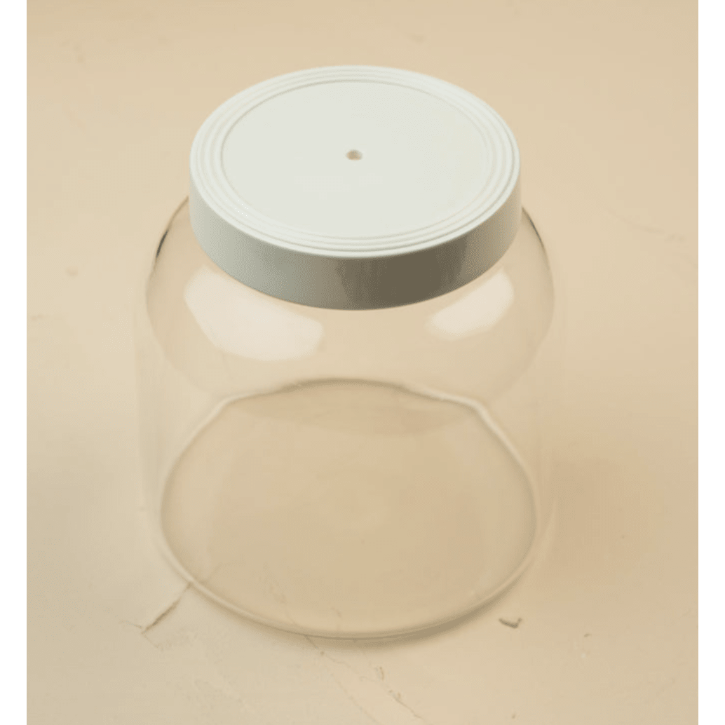 6" Super Duper Canister With Top - White Farmhouse Flowers