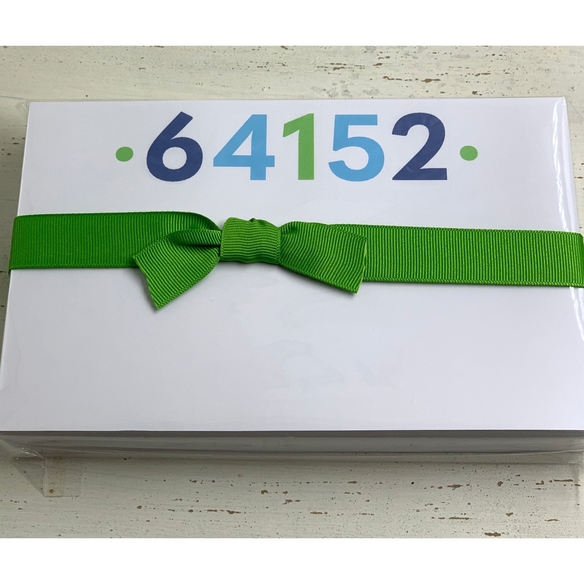 64152 Zip Code Big and Bold Notepad - White Farmhouse Flowers