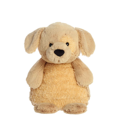 Plush dog toy on a white background