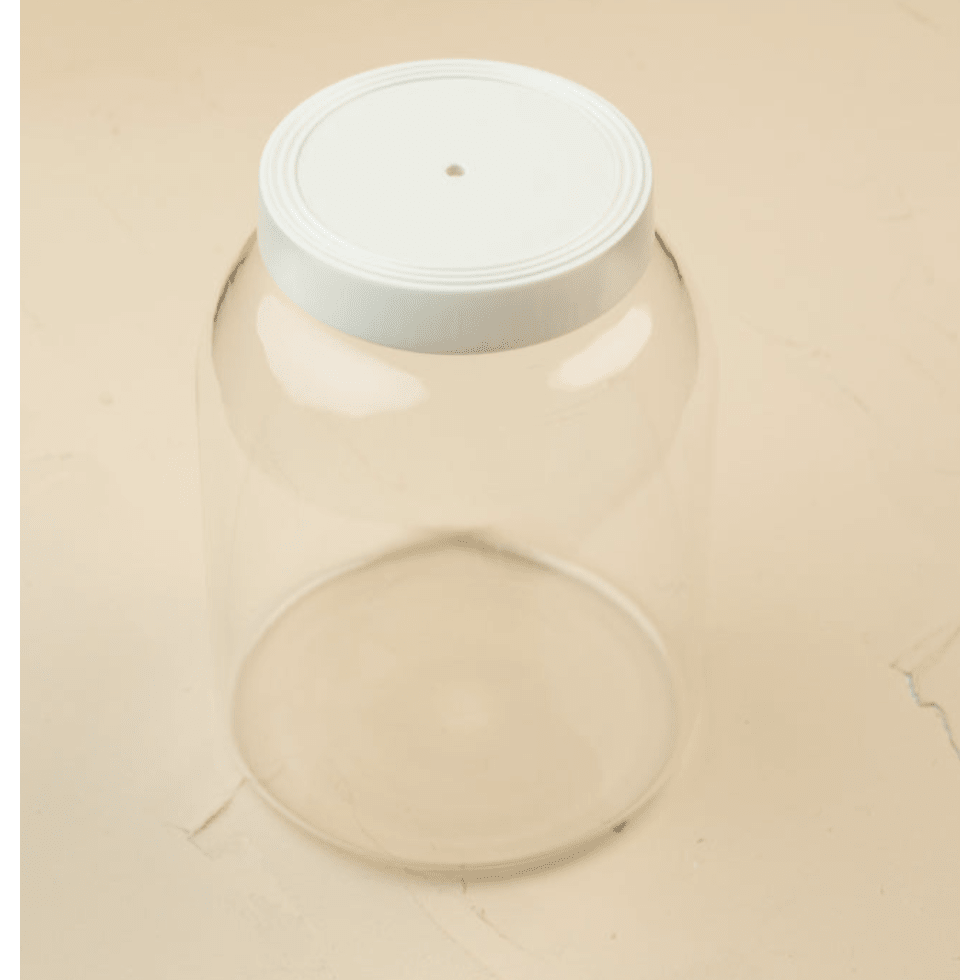 8" Super Duper Canister With Top - White Farmhouse Flowers