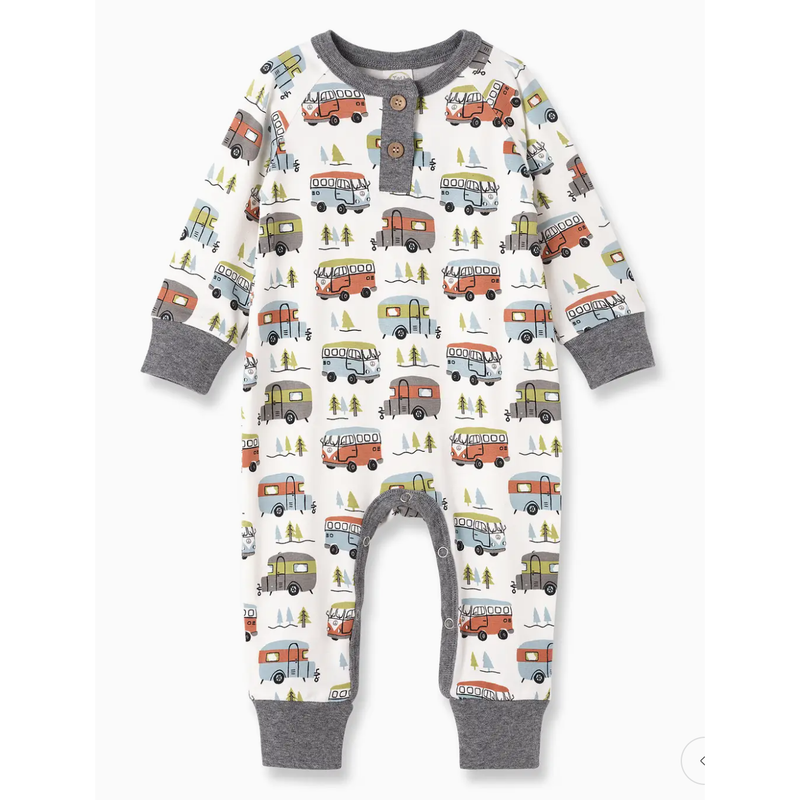 Happy Camper Bamboo Henley Romper