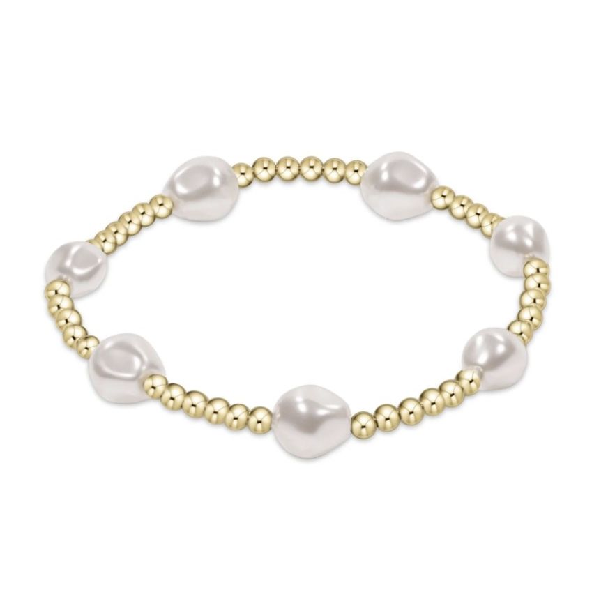 eNewton Admire Pearl 3mm Gold Bracelet