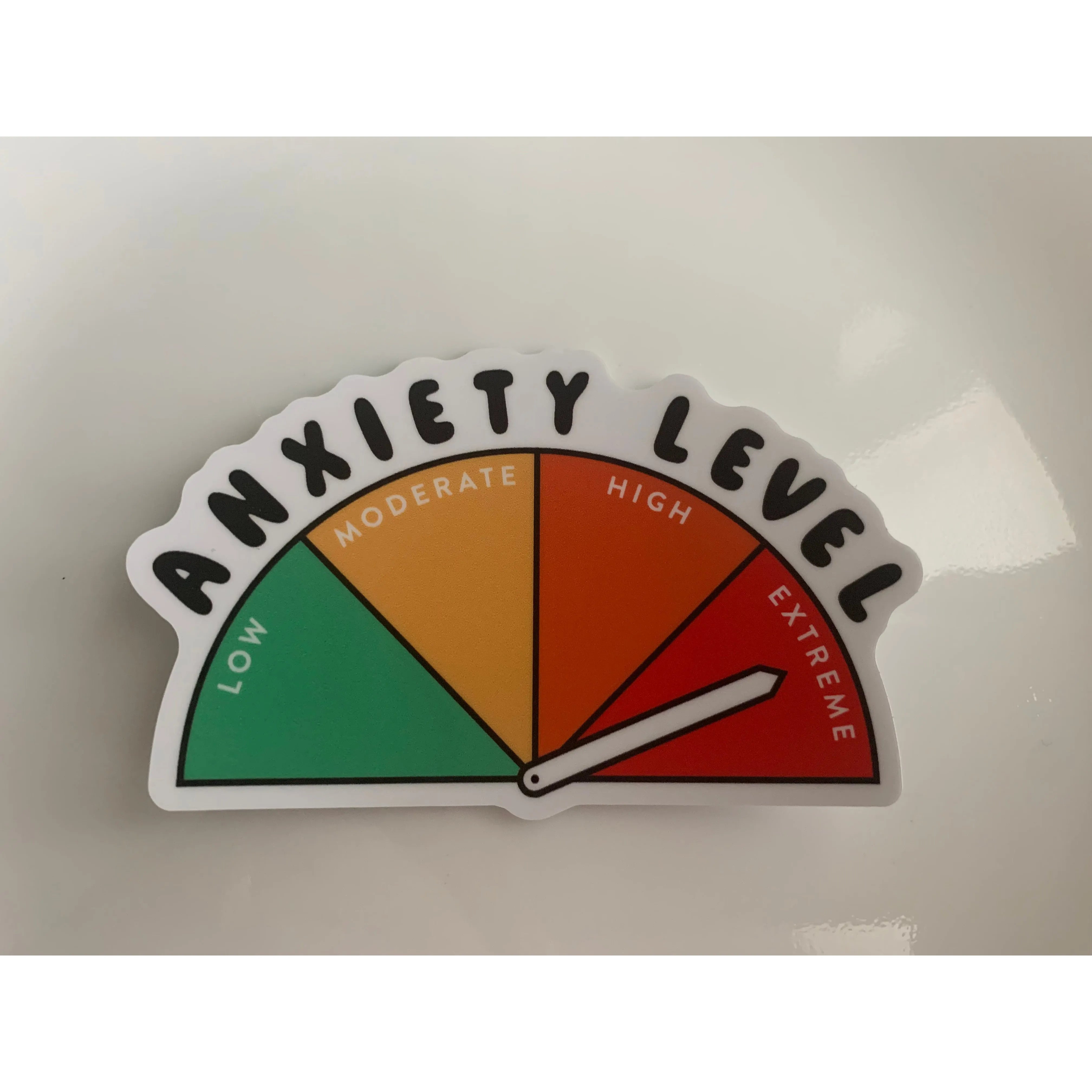 Anxiety Level Sign Sticker