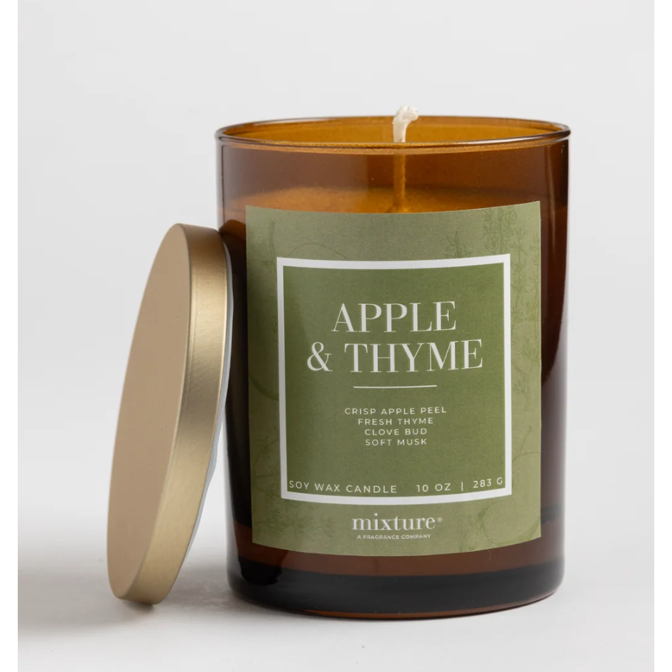 Apple and Thyme 10 oz Candle with Gold Lid 