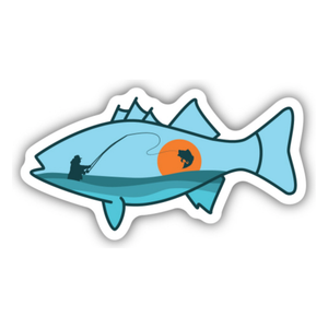 Bass Fisherman Sticker