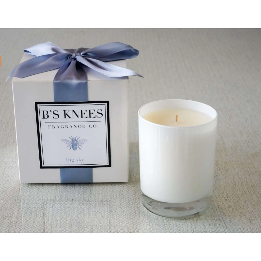 Big Sky 1 Wick White Glass Candle