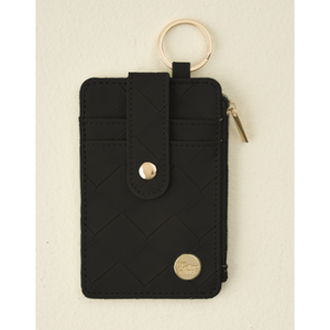 Black Woven Keychain Wallet