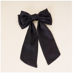 Black Satin Hair Bow