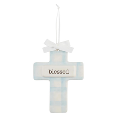 Blue Ceramic Keepsake Cross