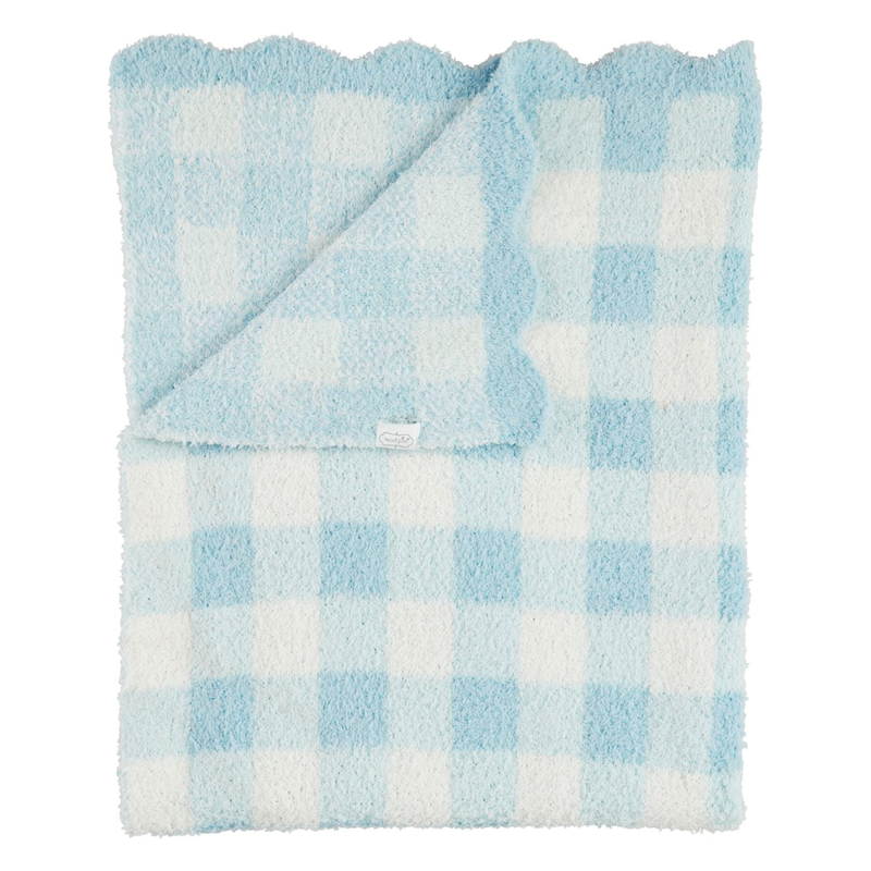 Blue Gingham Chenille Blanket 