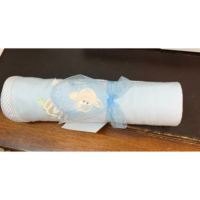 Blue Lamb Swaddle Blanket