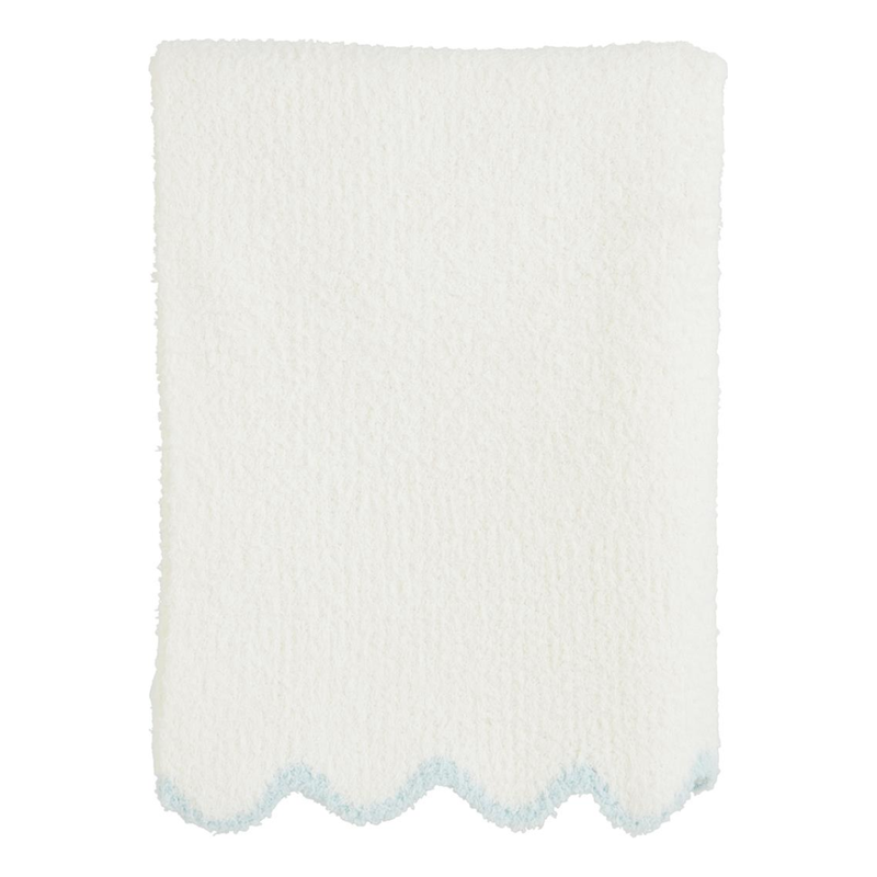 Blue Scallop Chenille Blanket 