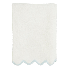 Blue Scallop Chenille Blanket 