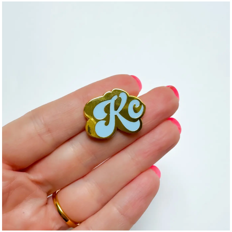 Blue and Gold Groovy Pink