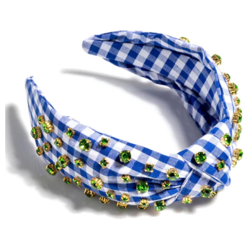 Blue Gingham Headband
