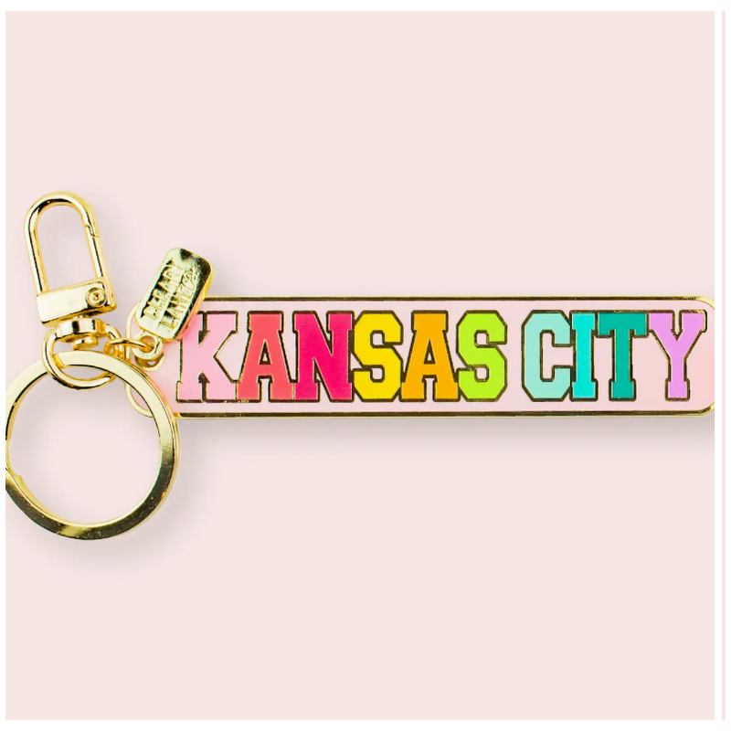 Kansas City Blush Banner Keychain