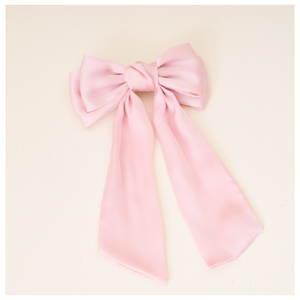 Blush Satin Hair Bow