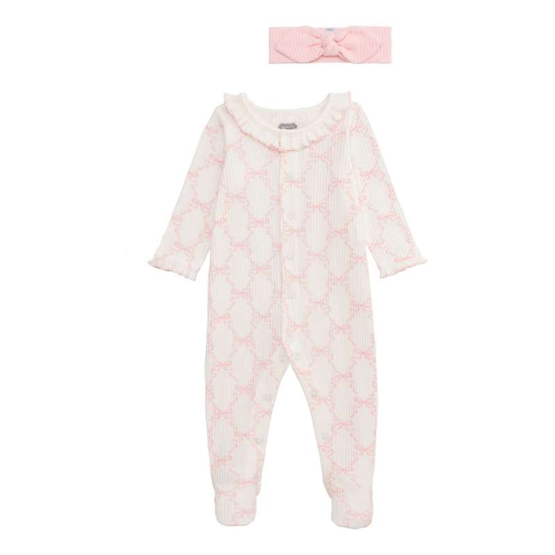 Bow Print Sleeper and Headband Set