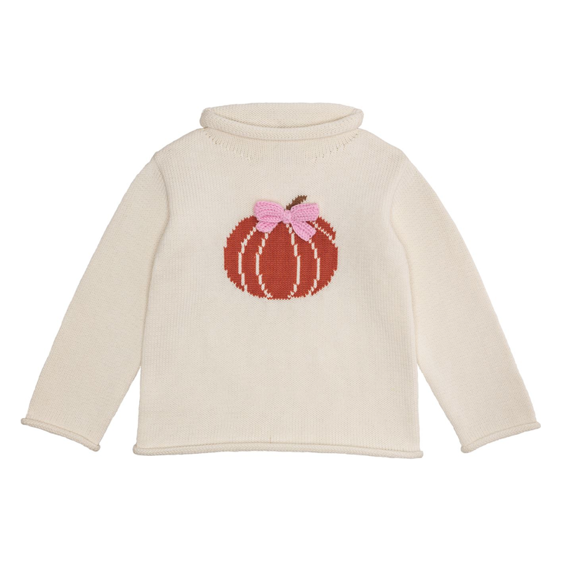 Bow Pumpkin Rollneck Sweater