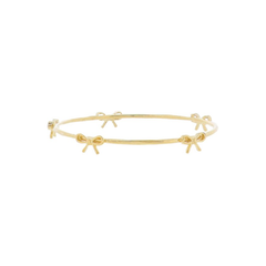 18K Gold Plated Bangle Bracelet with Bows