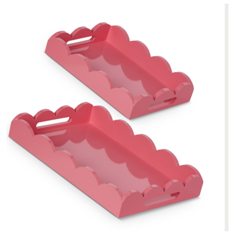Bubblegum Scalloped Trays