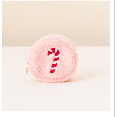 Candy Cane Circle Teddy Pouch