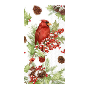 Cardinals in Holly Guest Towels 