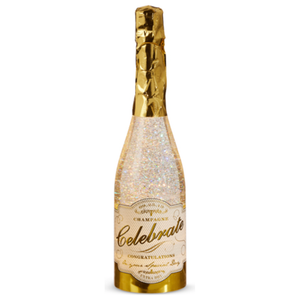 Lighted Champagne Bottle with Swirling Glitter