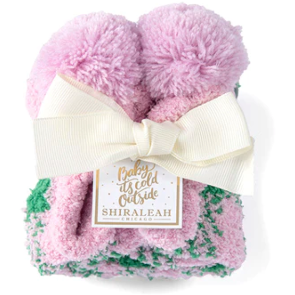 Chlo Plaid Plush Home Socks Green