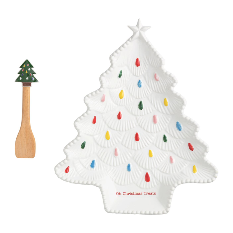 Christmas Tree Cookie Plate Set