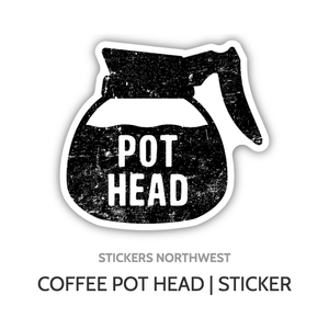 Coffee Pot Head Sticker