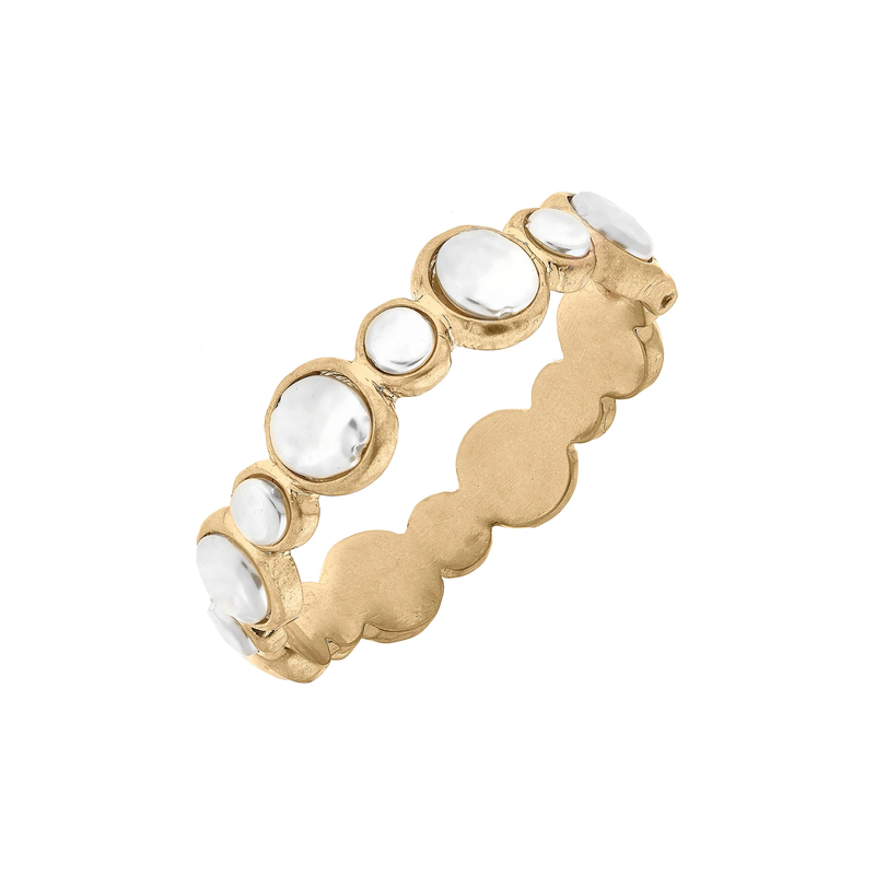 Coin Pearl Bangle Bracelet