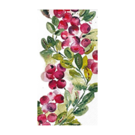 Cranberry Wreath Guest Towels 