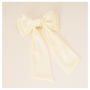 Cream Satin Hair Bow 