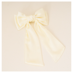 Cream Satin Hair Bow 