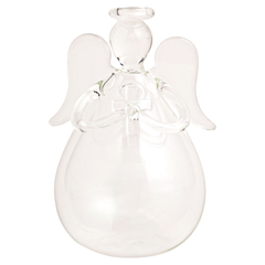 Cross Glass Angel Bud Vase 