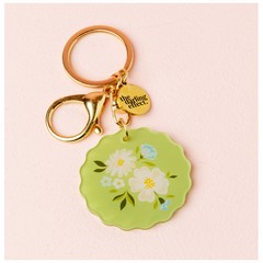 Dainty Floral Sage Acrylic Keychain