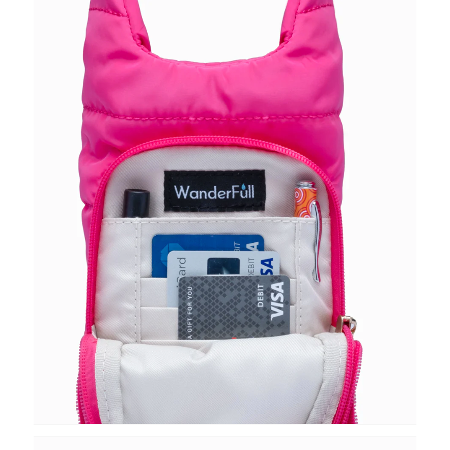 Dark Pink HydroBag showing compartments