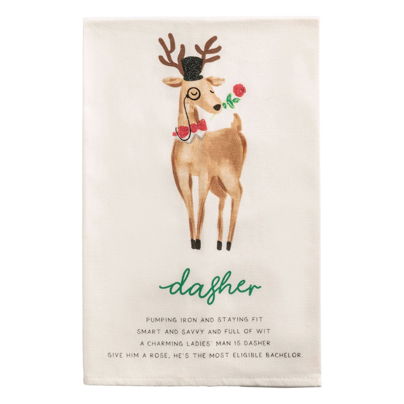 Dasher Reindeer Poem Towel