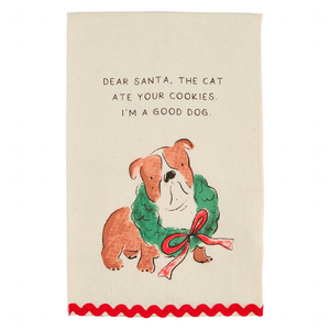 Dear Santa, The Cat Ate Your Cookies Tea Towel