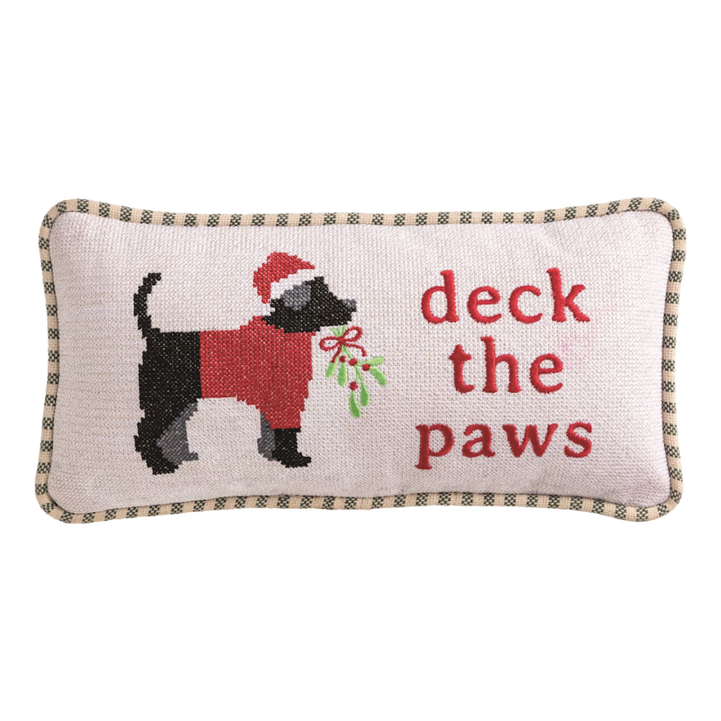 Deck the Paws Needlepoint Pillow