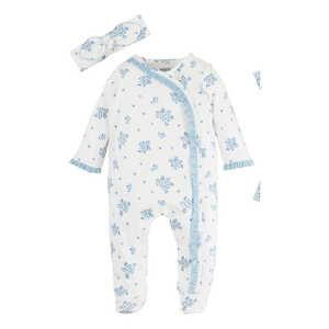 Ditsy White Floral Sleeper with Headband