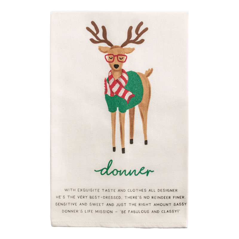 Donner Reindeer Poem Towel