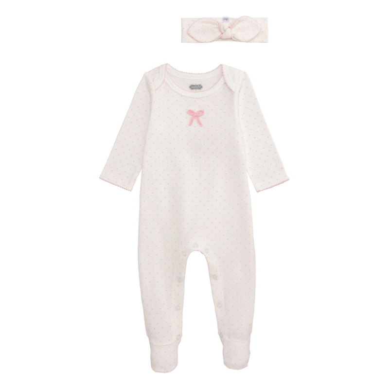 Dot Bow Sleeper and Headband Set