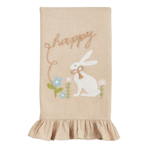 Embroidered Happy Towel