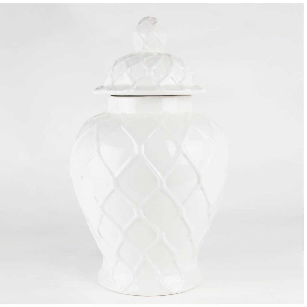 Extra Large White Ginger Jar