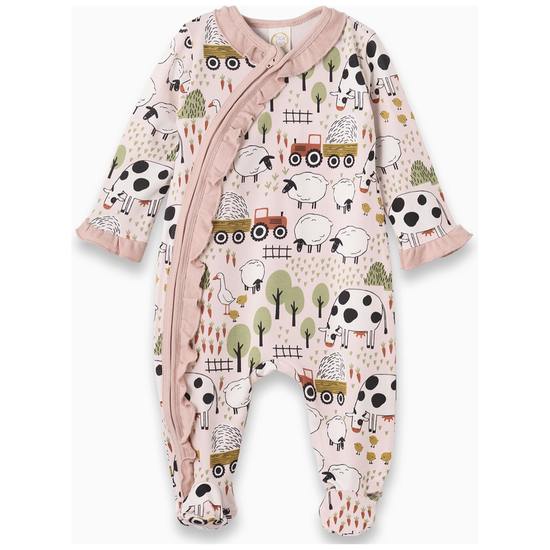 Farmyard Bamboo Zipper Romper