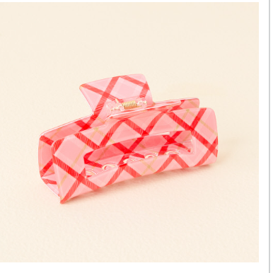 Festive Plaid Green Claw Clip 