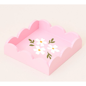 Floral Blush Scallop Trinket Tray 