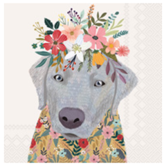 Floral Dog Cocktail Napkins 